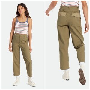 Brixton Vancover Pant in Military Olive Green Womens 100% Cotton Size 27 NWT
